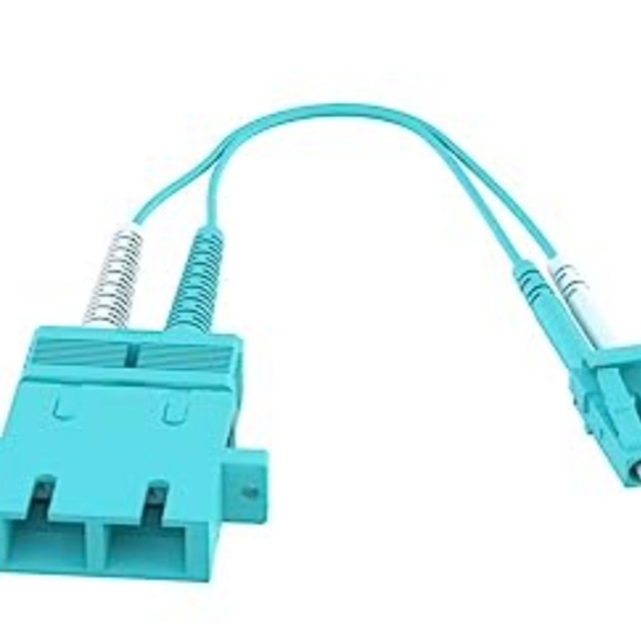 CableRack SC to LC Fiber Adapter 50/125 OM4 Multimode Duplex Converter Dongle. - Picture 2 of 5